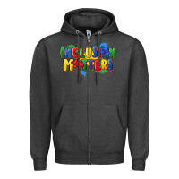 Charcoal Heather Inclusion matters Zipper Hoodie - FaDigitalArtStudio