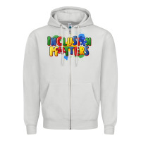 Dove Grey Inclusion matters Zipper Hoodie - FaDigitalArtStudio