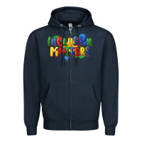Navy Inclusion matters Zipper Hoodie - FaDigitalArtStudio