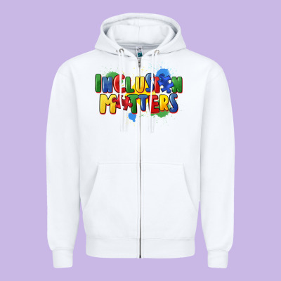 Inclusion Matters Zipper Hoodie Designed By Fadigitalartstudio