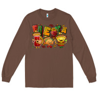 Chestnut Fiesta with taco, nacho, souce Long Sleeve Tee - NancyCooperArtShop