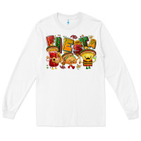 White Fiesta with taco, nacho, souce Long Sleeve Tee - NancyCooperArtShop