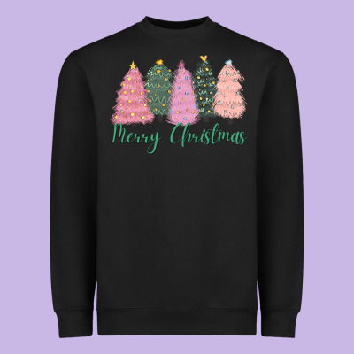 Merry Christmas Trees Heavyweight Sweatshirt Designed By Cowgirlartshop