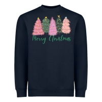 Navy merry christmas trees Heavyweight Sweatshirt - CowGirlArtShop