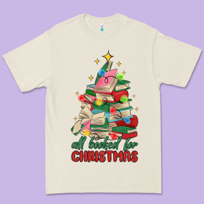 Christmas Book Tree Premium Tee Designed By Maliassmallbusiness