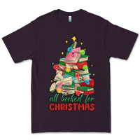 Plum christmas book tree Premium Tee - MaliasSmallBusiness