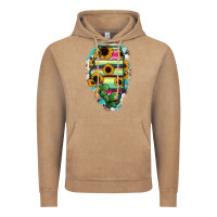 Vintage Coffee Illinois Map Sunflower Cactus Serape Vintage Hoodie - RanaPortraitStore