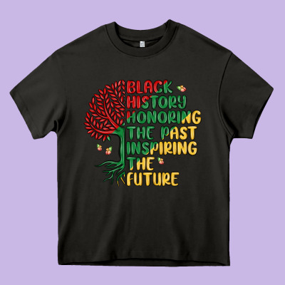Black History Honoring The Past Inspiring The Futu Heavy Core Tee Designed By Maliassmallbusiness