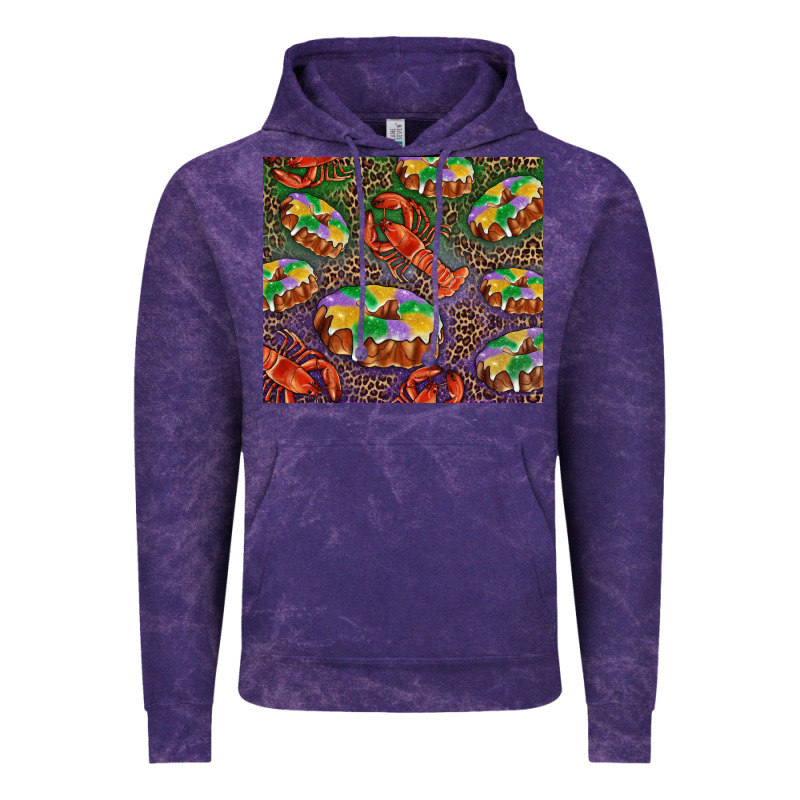Mardi Gras King Cake And Crawfish Vintage Hoodie by RanaPortraitStore | Teevron