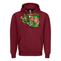 Burgundy Cactus Coffee cup Zipper Hoodie - FaDigitalArtStudio