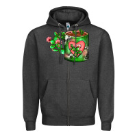 Charcoal Heather Cactus Coffee cup Zipper Hoodie - FaDigitalArtStudio