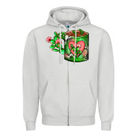 Dove Grey Cactus Coffee cup Zipper Hoodie - FaDigitalArtStudio