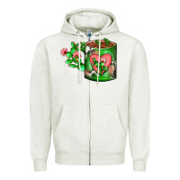 Oatmeal Heather Cactus Coffee cup Zipper Hoodie - FaDigitalArtStudio