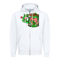 White Cactus Coffee cup Zipper Hoodie - FaDigitalArtStudio