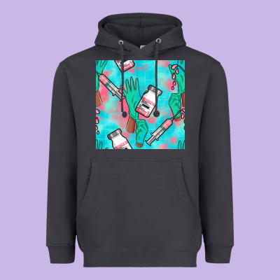 Nurse Gloves Seamless Pattern Heavyweight Hoodie Designed By Bundleandbundleshop
