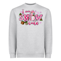 Heather Grey i am snow cute Heavyweight Sweatshirt - CowGirlArtShop