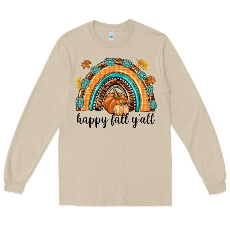 Happy Fall Y'all Long Sleeve Tee by texasbilliewilder | Teevron