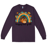 Plum Happy Fall Y'all Long Sleeve Tee - texasbilliewilder