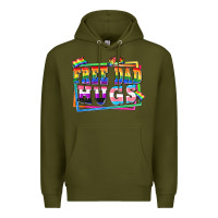 Army Green Free dad hugs pride Premium Hoodie - FaDigitalArtStudio
