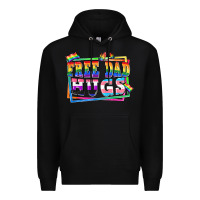 Black Free dad hugs pride Premium Hoodie - FaDigitalArtStudio