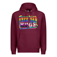Burgundy Free dad hugs pride Premium Hoodie - FaDigitalArtStudio
