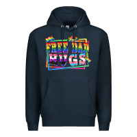 Navy Free dad hugs pride Premium Hoodie - FaDigitalArtStudio