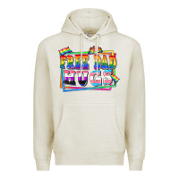 Oatmeal Heather Free dad hugs pride Premium Hoodie - FaDigitalArtStudio
