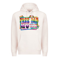 Pale Pink Free dad hugs pride Premium Hoodie - FaDigitalArtStudio