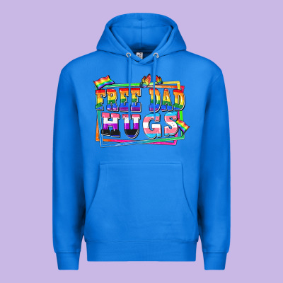 Free Dad Hugs Pride Premium Hoodie Designed By Fadigitalartstudio
