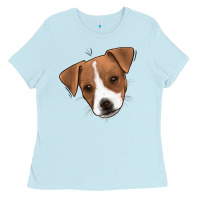 Baby Blue Jack Russel Ladies Tee - Jasminsmagicworld