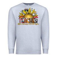 Heather Grey Teacher Premium Sweatshirt - CowhideDigitalArt