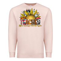 Pale Pink Teacher Premium Sweatshirt - CowhideDigitalArt