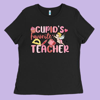 Cupid's Favorite Teacher Ladies Tee Designed By Maliassmallbusiness