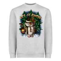 Heather Grey let it snow Heavyweight Sweatshirt - CowGirlArtShop