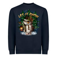 Navy let it snow Heavyweight Sweatshirt - CowGirlArtShop