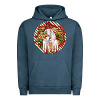Pigment Midnight Navy christmas goat family ornament Urban Hoodie - Artiststas