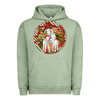 Pigment Oil Green christmas goat family ornament Urban Hoodie - Artiststas