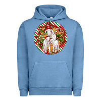 Pigment Pebble Blue christmas goat family ornament Urban Hoodie - Artiststas