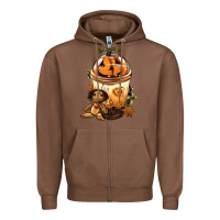 Chestnut Halloween Jack O Lantern Bobba Cup Zipper Hoodie - FaDigitalArtStudio