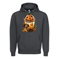 Smoke Halloween Jack O Lantern Bobba Cup Zipper Hoodie - FaDigitalArtStudio