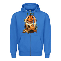 True Royal Halloween Jack O Lantern Bobba Cup Zipper Hoodie - FaDigitalArtStudio