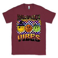 Burgundy halloween vibes smiley face Classic Tee - BarkalooDesign