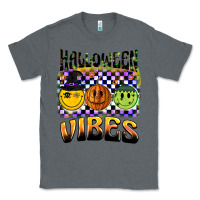 Charcoal Heather halloween vibes smiley face Classic Tee - BarkalooDesign