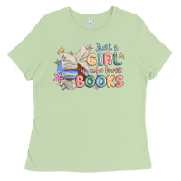 Matcha just a girl who loves books Ladies Tee - MaliasSmallBusiness