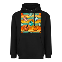Black Pumpkin And Glitter Seamless Pattern Heavyweight Hoodie - BundleAndBundleShop