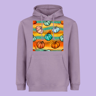 Pumpkin And Glitter Seamless Pattern Heavyweight Hoodie Designed By Bundleandbundleshop
