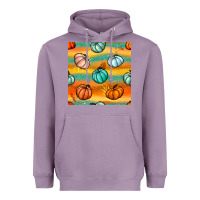 Lavender Pumpkin And Glitter Seamless Pattern Heavyweight Hoodie - BundleAndBundleShop