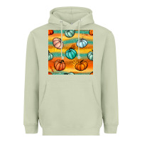 Matcha Pumpkin And Glitter Seamless Pattern Heavyweight Hoodie - BundleAndBundleShop