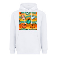 White Pumpkin And Glitter Seamless Pattern Heavyweight Hoodie - BundleAndBundleShop