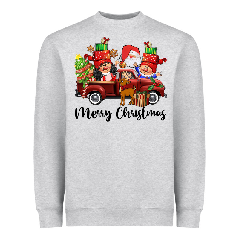 Merry Christmas Truck Gnomies Heavyweight Sweatshirt by CowGirlArtShop | Teevron